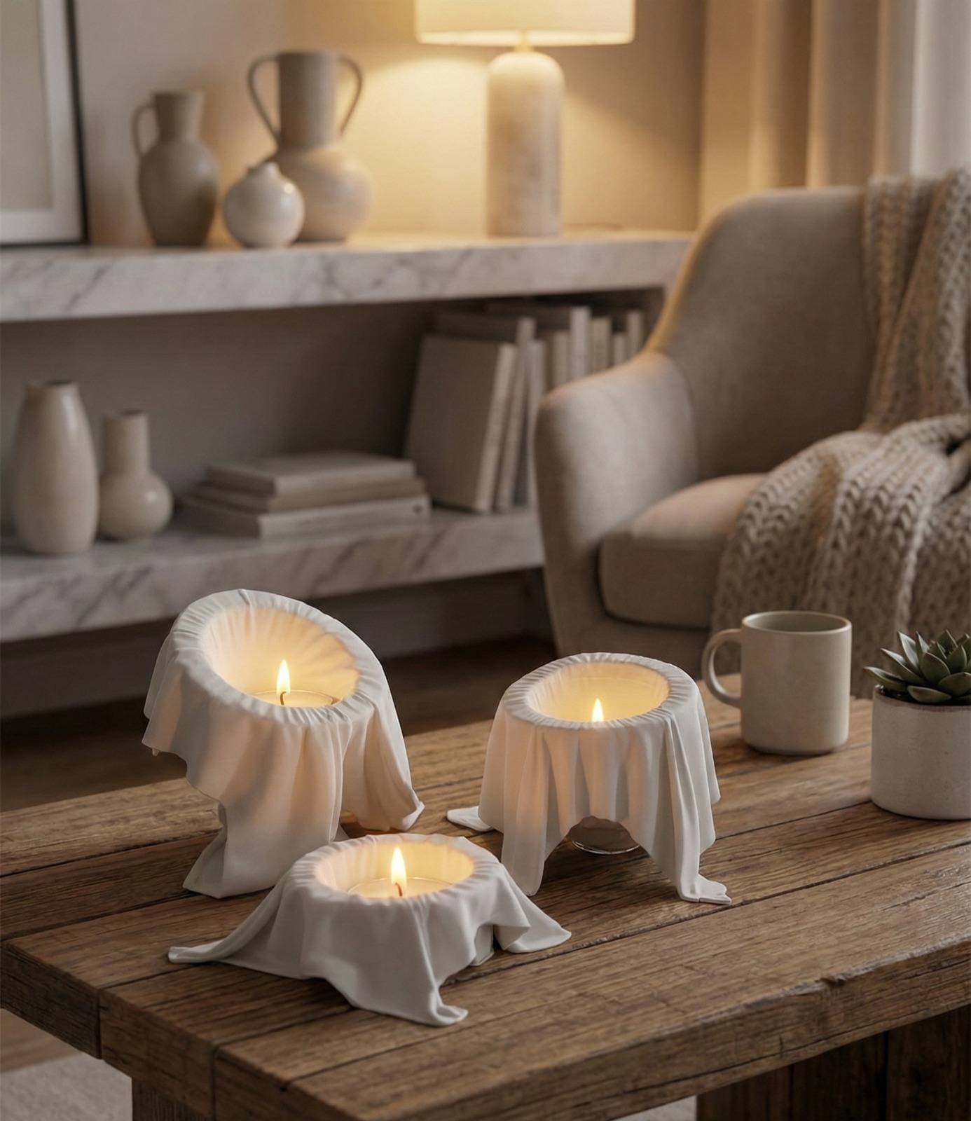Drape 3D Tasarım Mumluk Seti